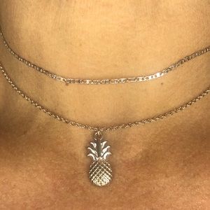 Rose gold pineapple chocker set